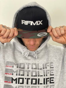 RFMX Embroidered Snapback Hat/ Camo